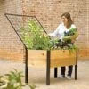 Elevated Planter Box And Space-Maker Pivoting Trellis Set, 2' X 4' -Outdoor Garden Care Shop 8590247 492 cedar planter box with trellis tif