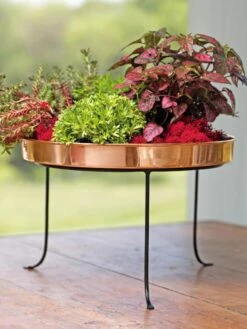 Large Round Copper Plant Tray, 14" -Outdoor Garden Care Shop 8593567 4636 tif