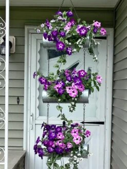 Galvanized Hanging Triple Planter 13 Galvanized Hanging Triple Planter -Outdoor Garden Care Shop 8595213 02CUST tif