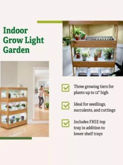 Bamboo LED Grow Light Garden For Succulents And Seeds -Outdoor Garden Care Shop 8598084 5