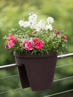 Weave Round Railing Planter, 11" -Outdoor Garden Care Shop 8598370 8584 tif