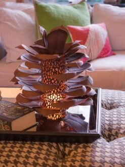 Desert Steel Pine Cone Luminary -Outdoor Garden Care Shop 8599563 02V tif