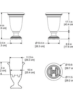 Ellington Self-Watering Urn Planter, 24" 17 Ellington Self-Watering Urn Planter, 24" -Outdoor Garden Care Shop 8600110 11V tif