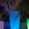Solar Illuminated Planter Tall Granite, 32" -Outdoor Garden Care Shop 8600183 0685 tif