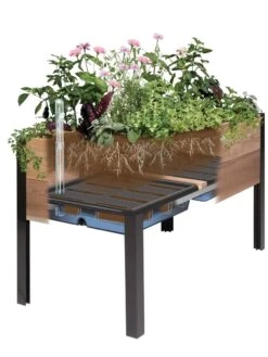 Self-Watering Elevated Planter Box, 2' X 8' -Outdoor Garden Care Shop 8609009 SW insert art 2021 tif