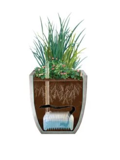 Self-Watering LavaStone® Modern Rectangle -Outdoor Garden Care Shop 8610250 SWInsert art 8inSq tif 1