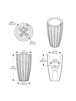Sedona Tall Planter, 28" Height -Outdoor Garden Care Shop 8613525 10V 3 4
